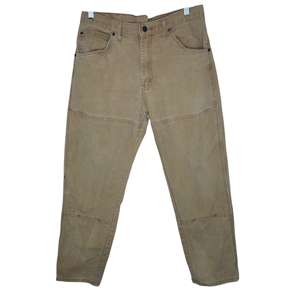 Dickies Relaxed Fit Duck Carpenter Pants Brown Double Knee DU210RBD Mens 34x32